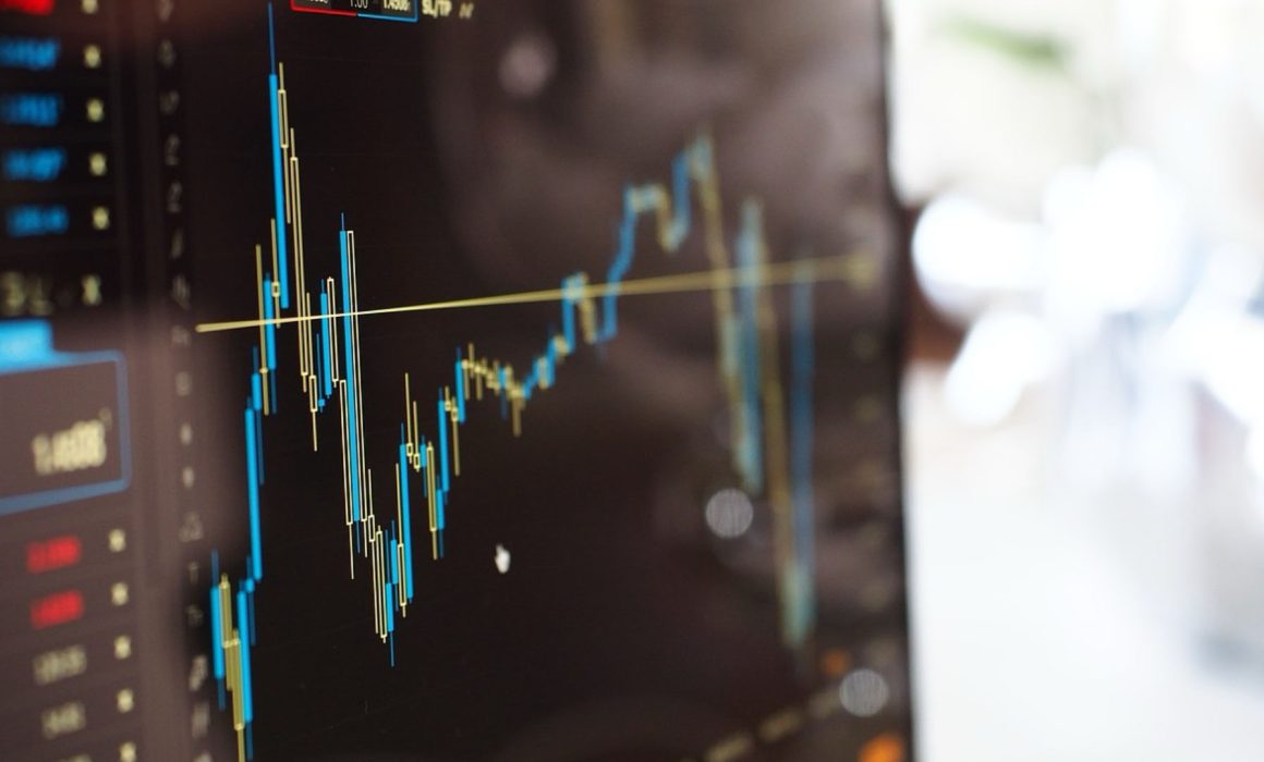 stock market volatility graph showing shares are down